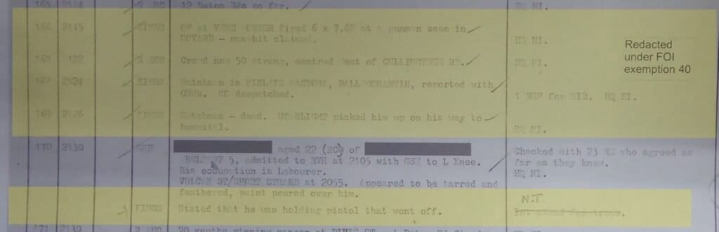 British Army fire kills Thomas Mills