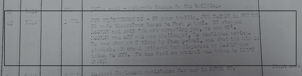 Joe McCann alleged arrest