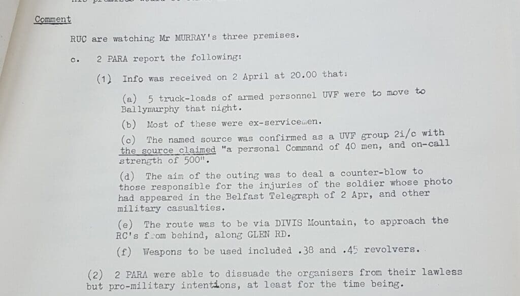 2 PARA and the UVF - False Flag bomb attacks incoming